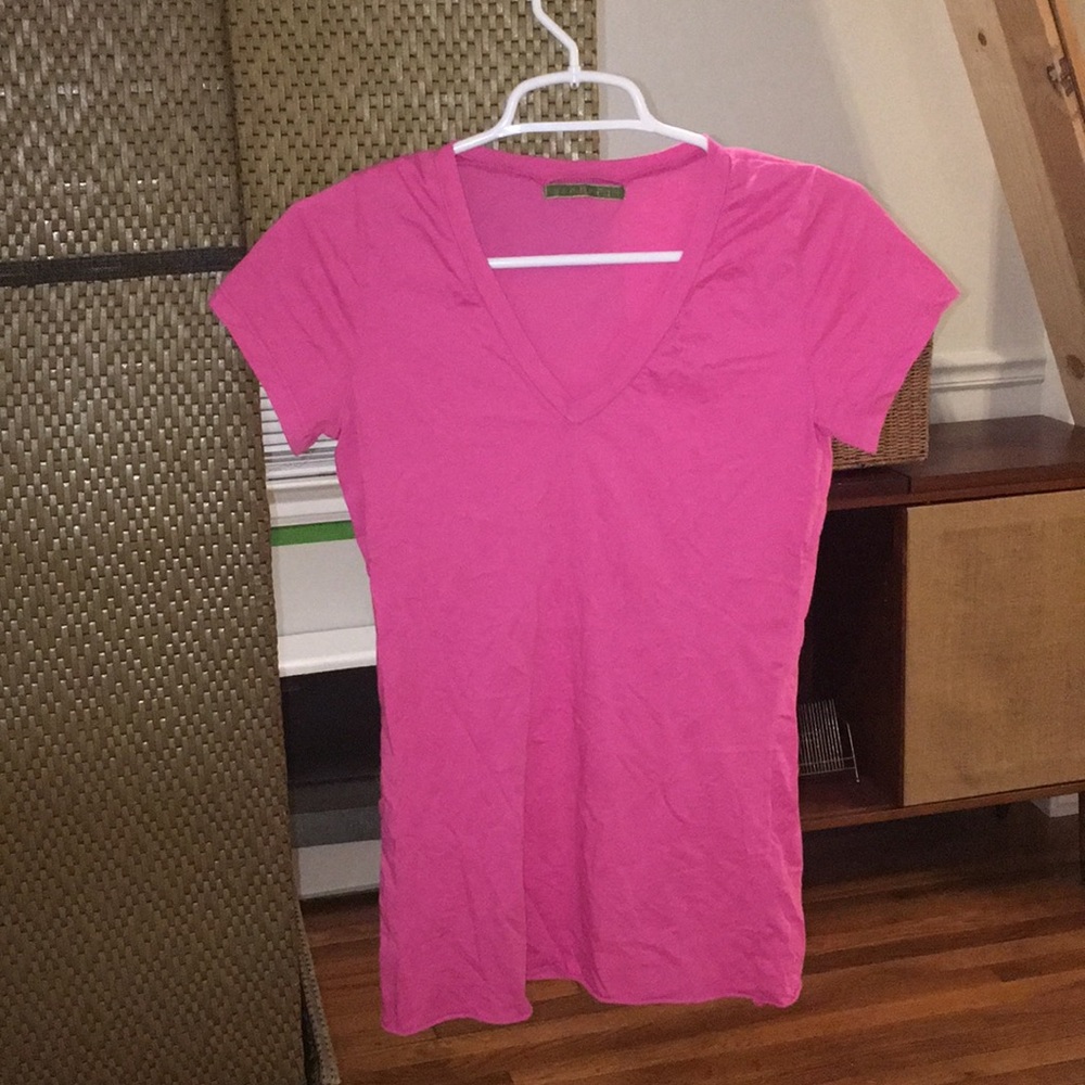 Velvet by Graham and Spencer pink V neck t-shirt